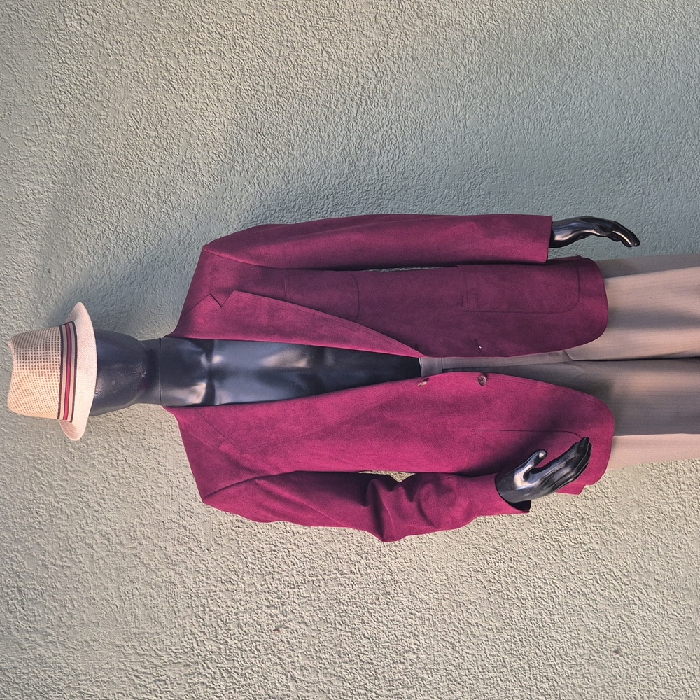 Kingsridge Men's Vintage Elegant Purple Ultrasuede® Luxury (2) Button Blazer